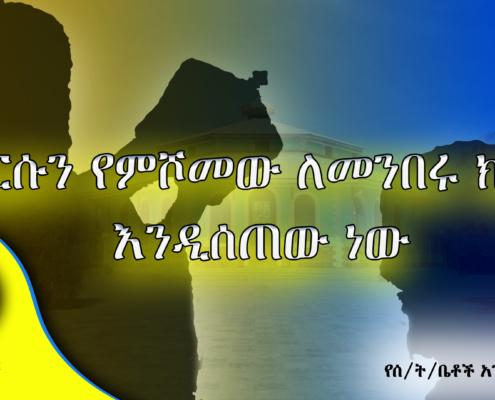 እርሱን የምሾመው ለመንበሩ ክብር እንዲሰጠው ነው